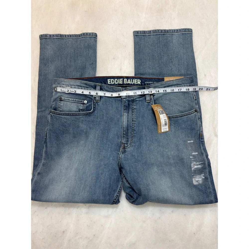 Eddie Bauer Men's Straight Fit Blue Denim Jeans 38x30